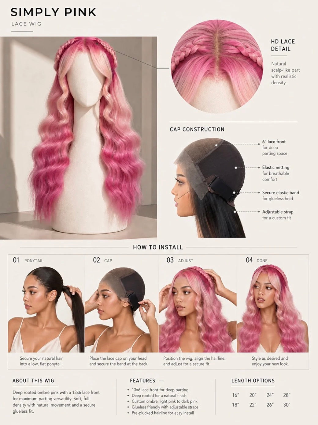 Pink baddie (HD Lace Pre-Plucked)