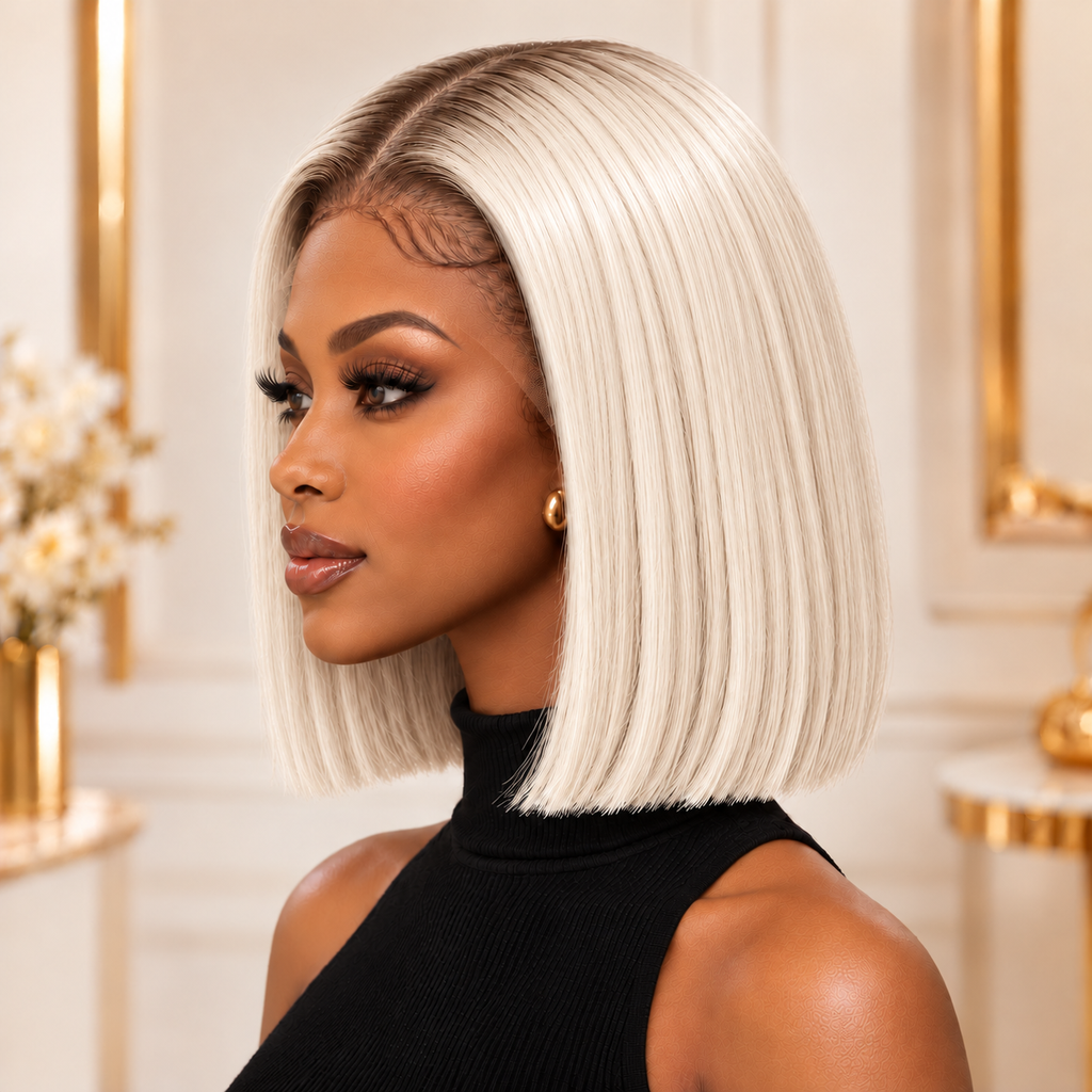 White/Ivory Bob (HD Lace Pre-Plucked)