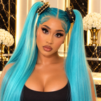 🩵🔥 TURQUOISE HAIR, BIG ENERGY, ROYALTY BEAUTY! (HD Lace PrePlucked )👑💎