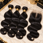 3 bundles Wave hair weft hd closure